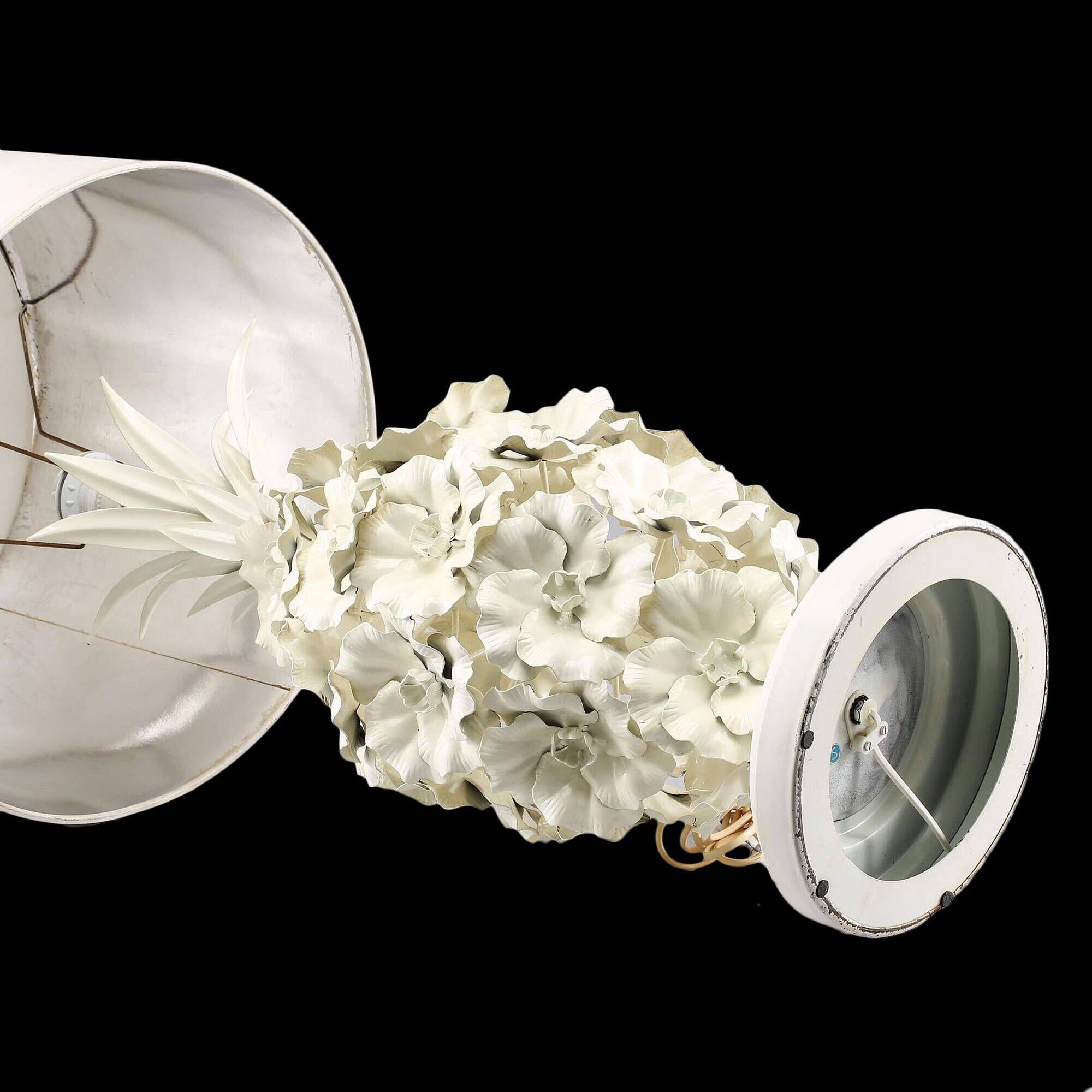 Impressive desk lamp by Nordiska Kompaniet in white metal, Sweden, 1950.