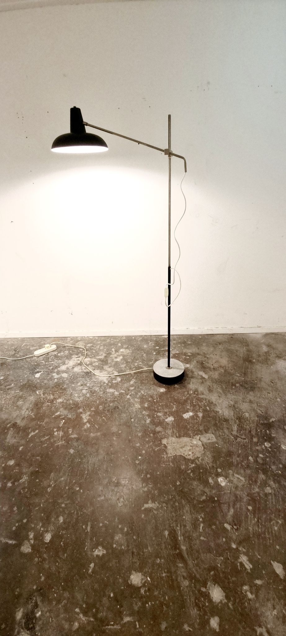 Floor Lamp by J.J.M. Hoogervorst with concrete foot, 1950s