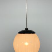 Mid Century Milk Glass & Bakelite Pendant, 1950's