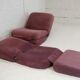 Pair of "eggplant" armchairs, France, circa 1970