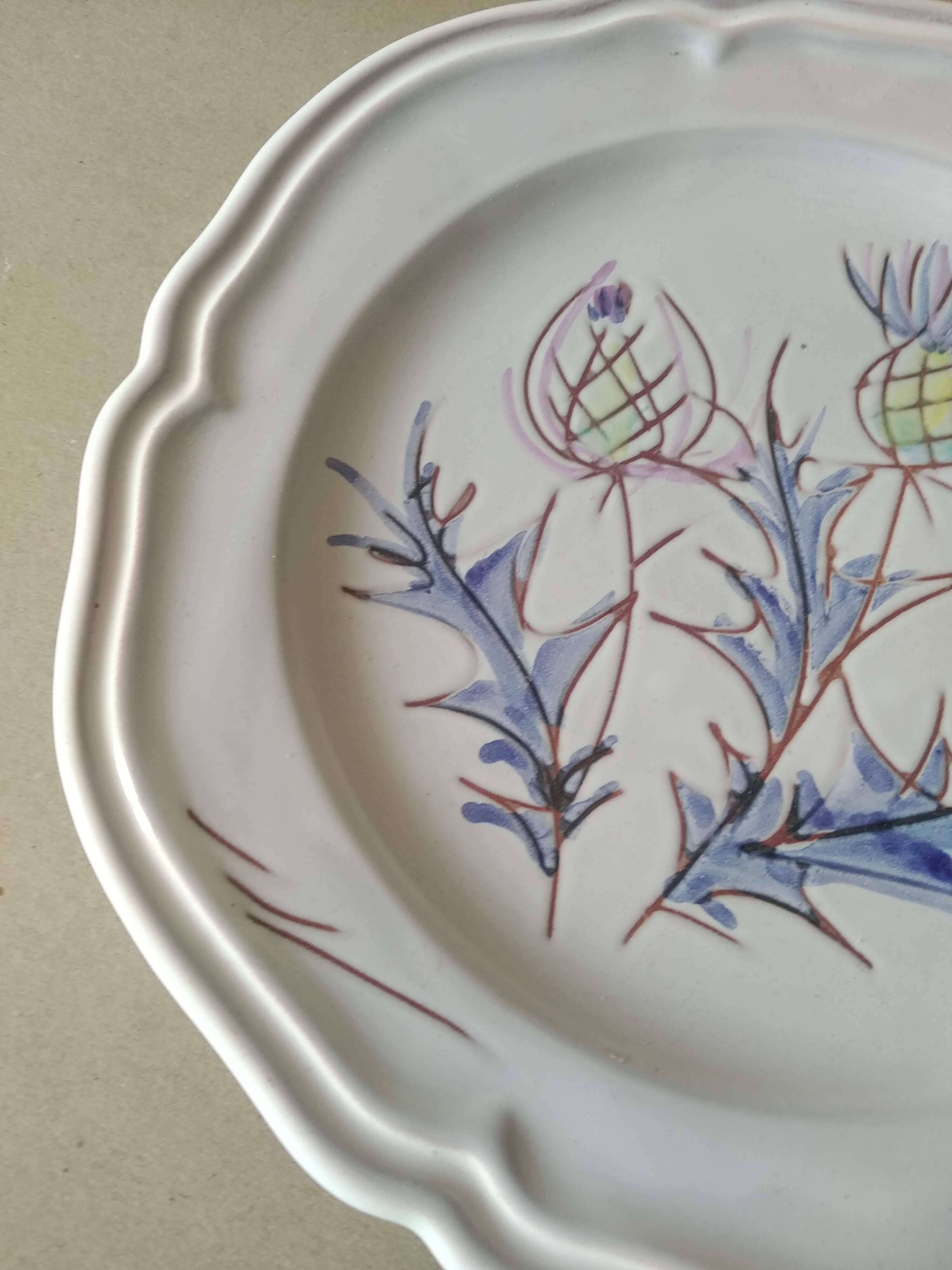 Vallauris thistle decor plate 60'