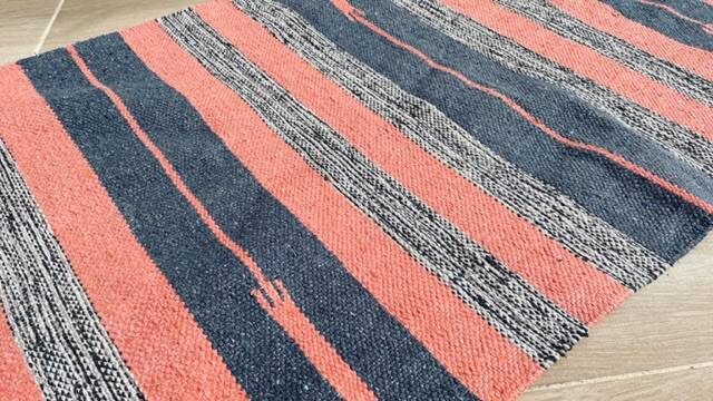 VINTAGE 80s Cotton Kilim RUG