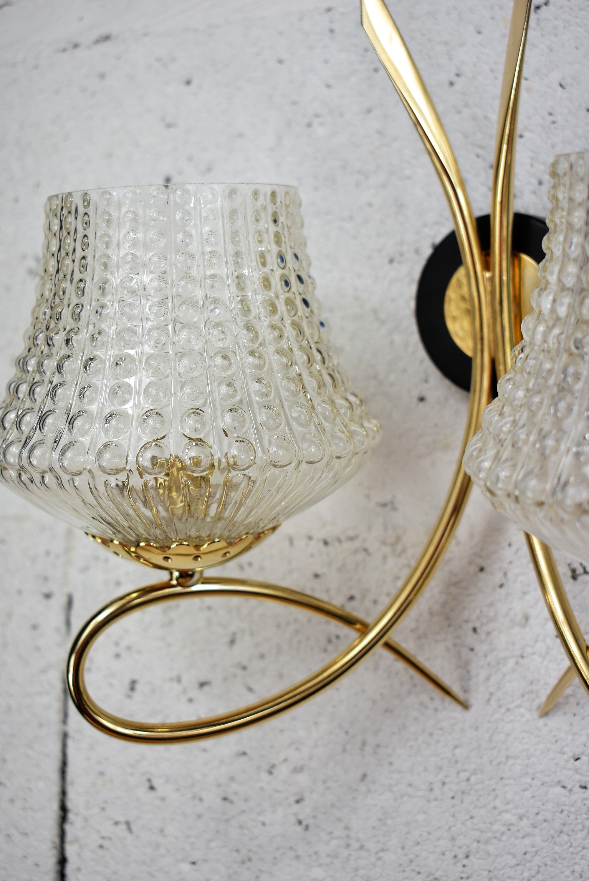 Vintage wall lamp 2 glass lamps.