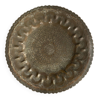 Oriental tea tray in copper or brass mid-20th century