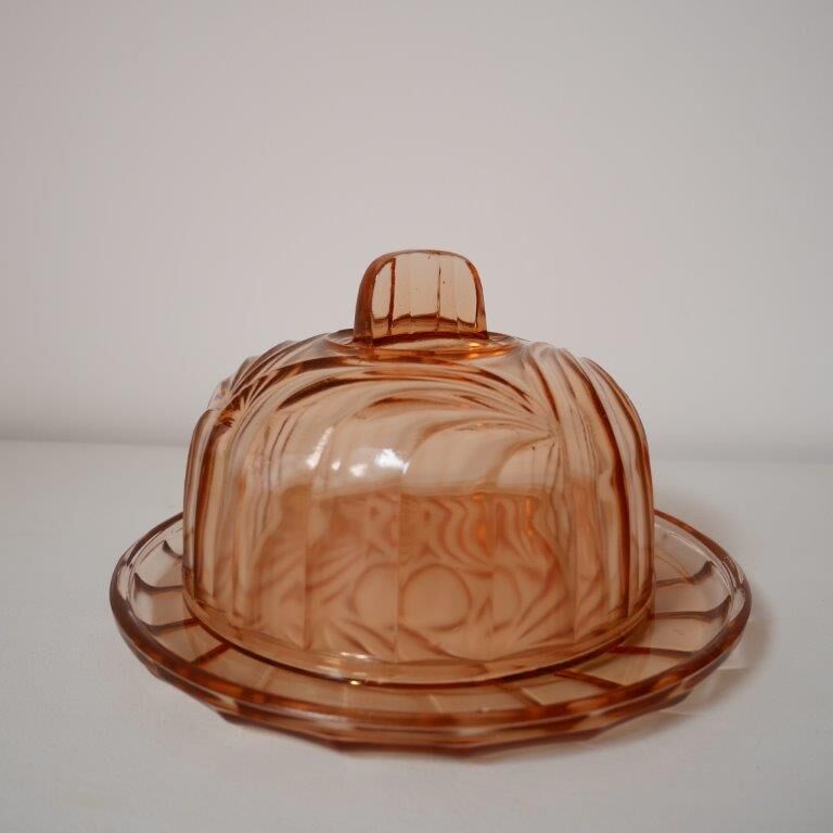 Orange glass bell and its top