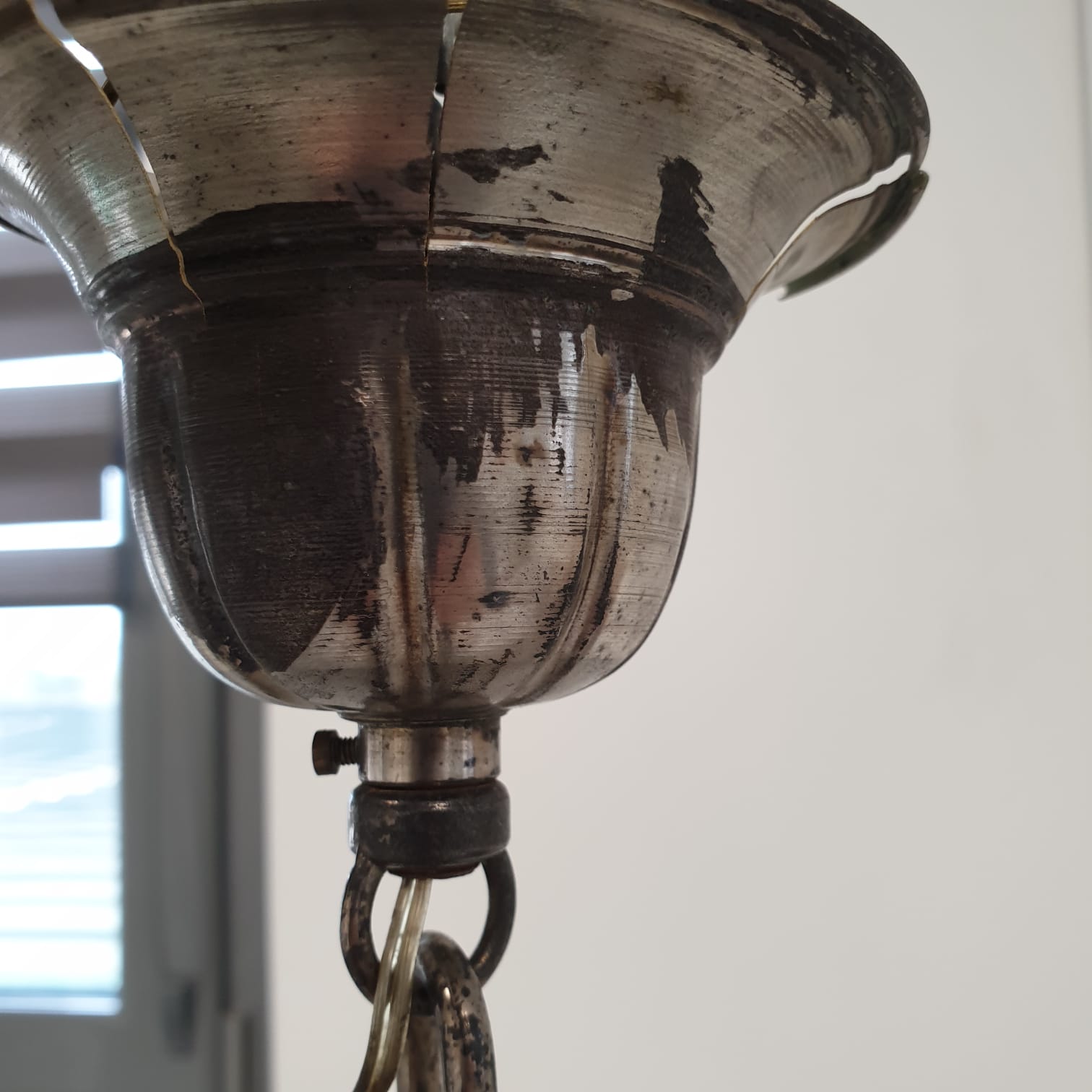 Lustre en étain et verre biseauté Veneto