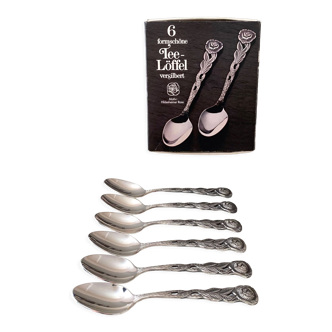 6 coffee spoons Hildesheim rose silver plated