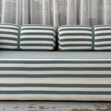 Vintage green and white striped sofa bed