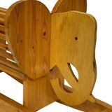 Design suédois vintage Éléphant à bascule en bois Design des années 80