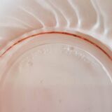 6 Rosaline LUMINARC pink glass tea cups and saucers made in France