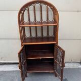 Vintage rattan shelf unit from the 70s