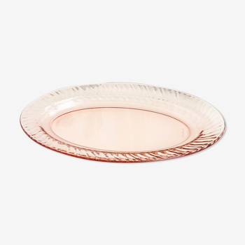 Plat oval en verre dépression rose "Rosaline" Arcoroc de Luminarc