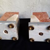 Pair of marble and onyx book clamts