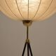 Lampadaire tripode cocon en fibre de verre et laiton, années 1960