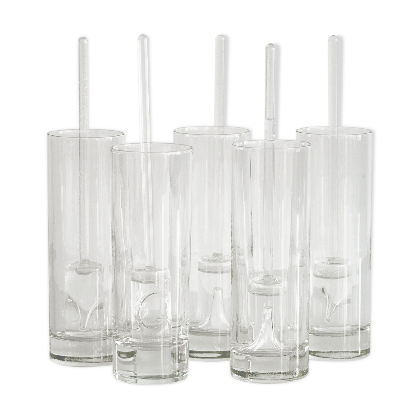 Set of 5 glasses and glass coolers