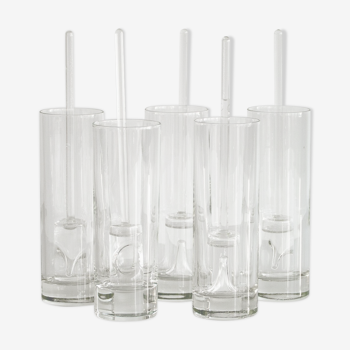 Set of 5 glasses and glass coolers