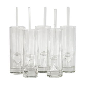 Set of 5 glasses and glass coolers