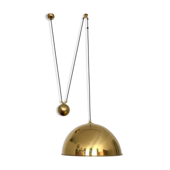 Mid Century brass pendant lamp with counterweight by Florian Schulz
