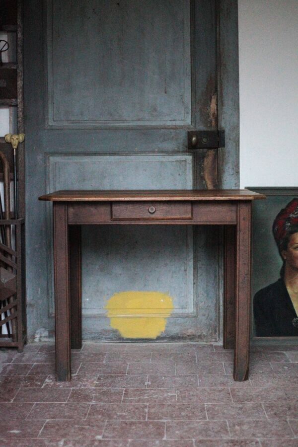 Table bois avec 1 tiroir, table de salon, cuisine, table bois vintage