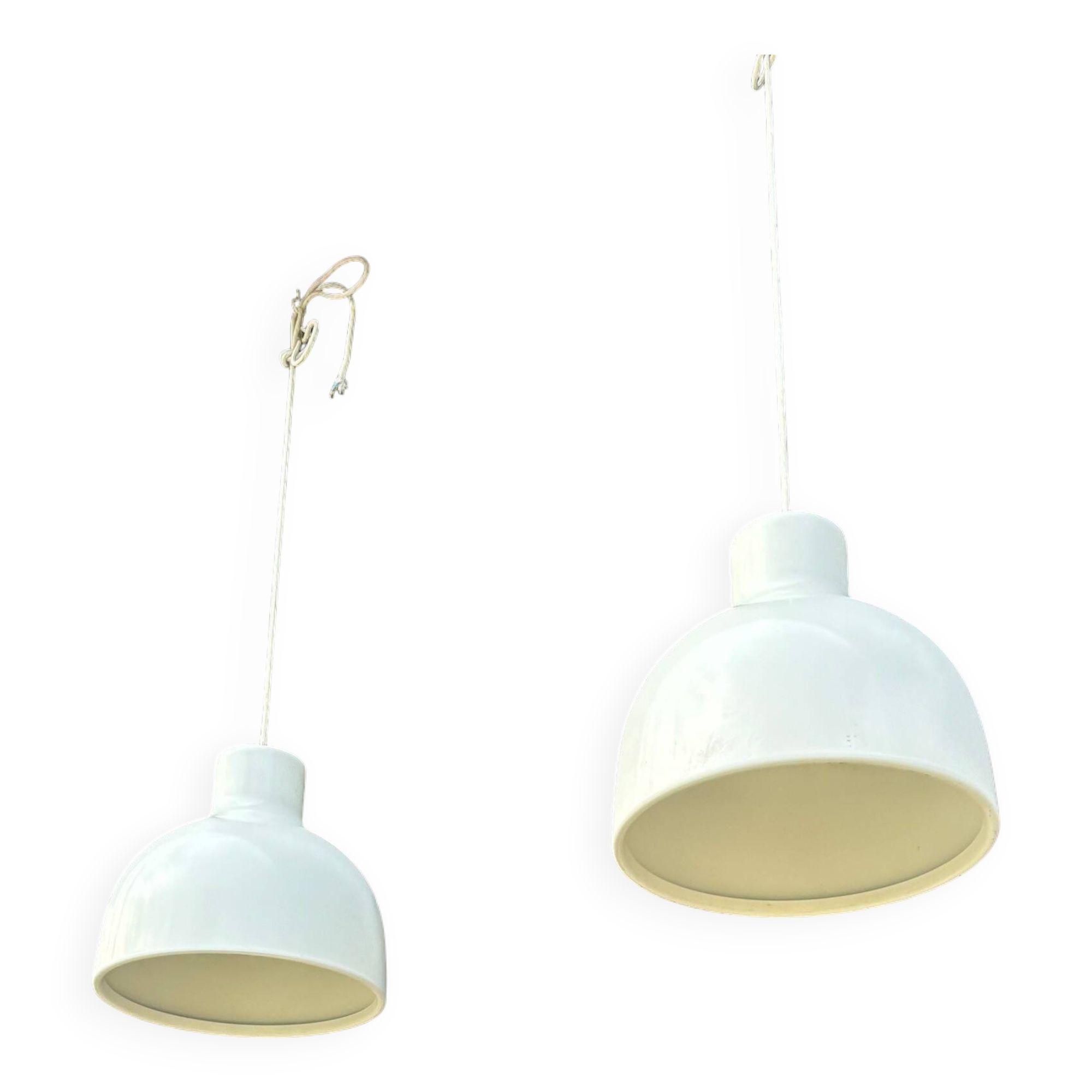 2 metal pendant lights - Sweden 70s/80s