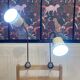 Pair of large modular scandinavian design wall lights from the 1950s.