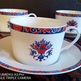 3 cups and under cups model Jumièges - old Rouen, Raynaud & Cie Limoges