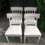 Series of 4 patinated Louis XVI style chairs