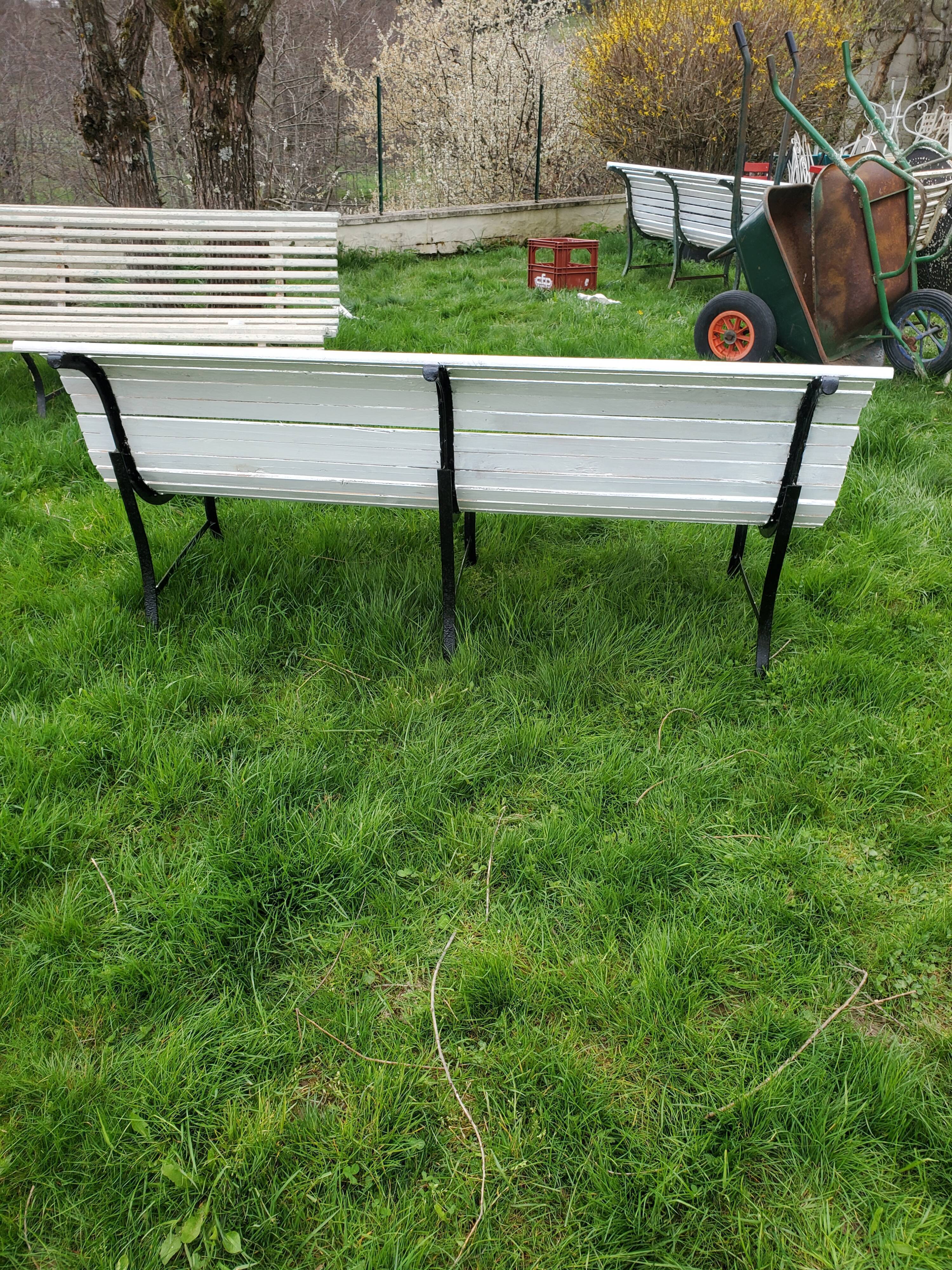 Slatted garden bench