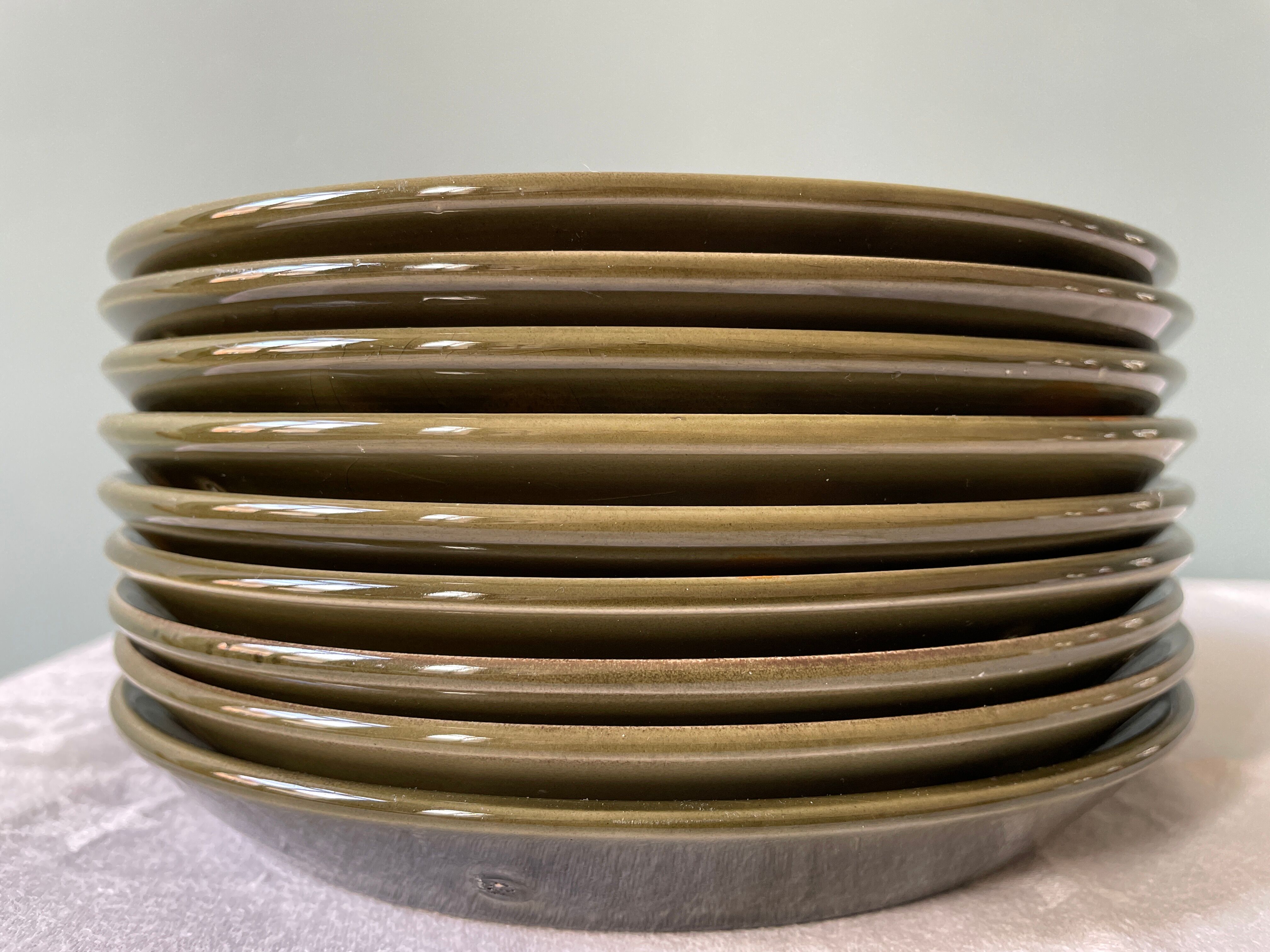 Set of 9 vintage plates MBFA Pornic, model "Candice"