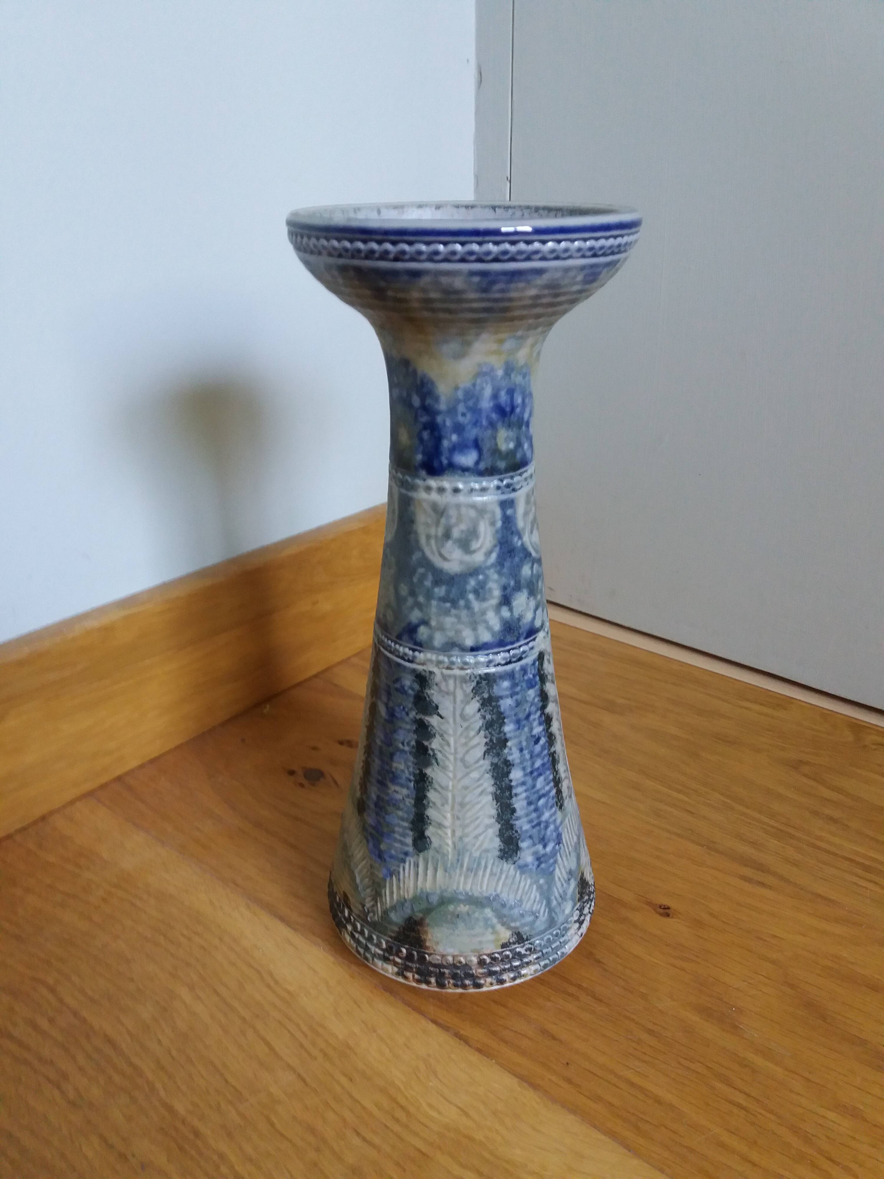 Candle holder vase signed Jean Claude Courjault