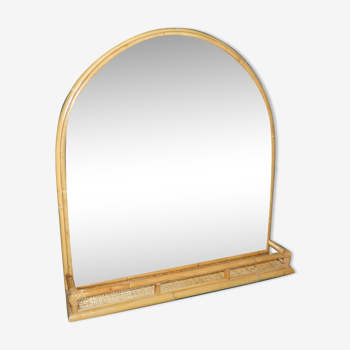 Rattan mirror and cannage tablet