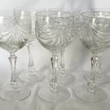 Set of 6 crystal wine glasses