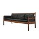 Rosewood sofa Gunnar Myrstrand for Källemo, black leather, 1960s