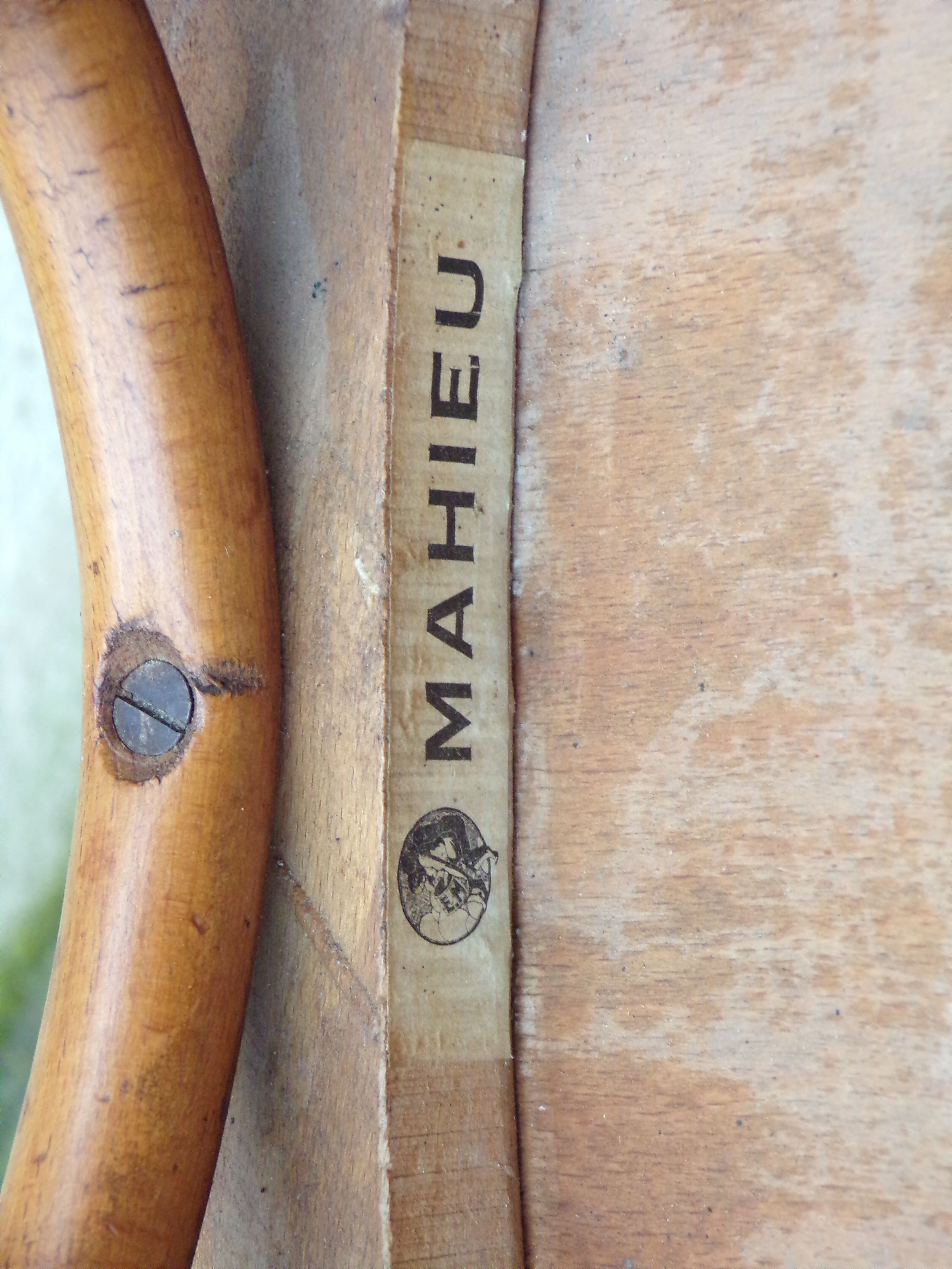 Pair of Mahieu bistro chairs in curved wood