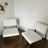 Vintage armchairs curly wool