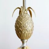 Golden and silver pineapple foot lamp, 70s