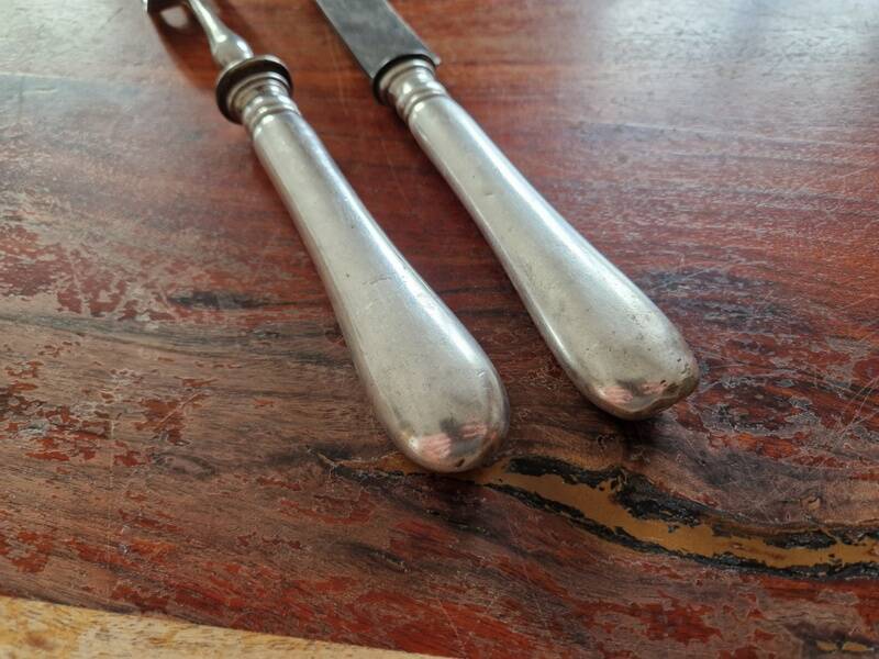 Christofle - Silver-plated carving service cutlery