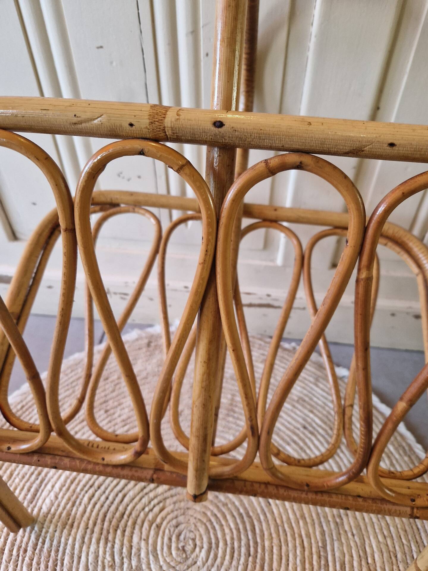 Vintage Rattan Magazine Rack