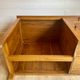 Vintage wooden desk with 1 drawer and 1 door.
