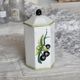 Vintage earthenware and slip storage jars – Strawberry and olive patterns