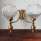 Suite de 4 appliques vintage globe en verre