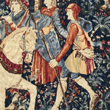 Vintage tapestry hand-screen printed in France