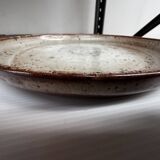 Large round stoneware dish signed Vallauris origin Diameter 30 cm