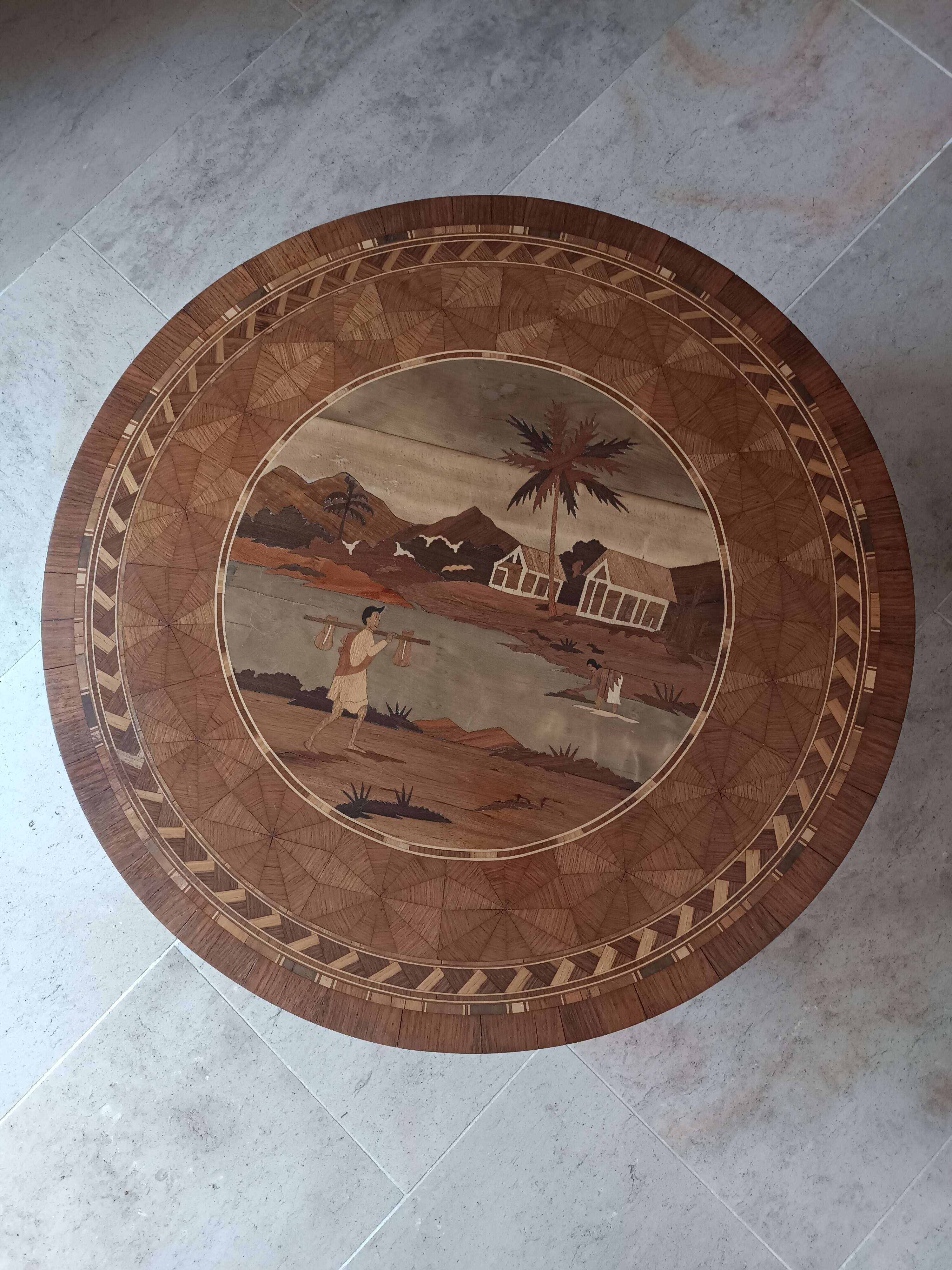 Marquetry coffee table