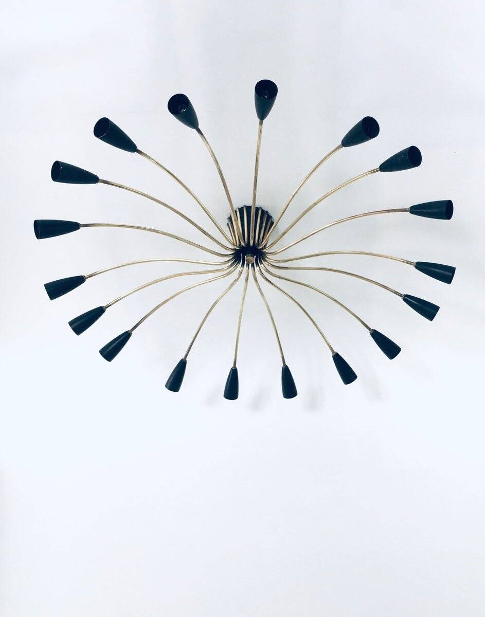 Sputnik 18-Arm Ceiling Lamp from Kaiser Leuchten, Germany, 1950s