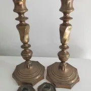 Pair of bronze candlestick holders from the 19th century