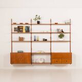 Hansen&Guldborg 3 bay teak wall unit with a bar cabinet for HG Furniture, D