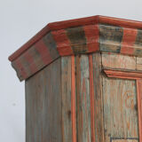 Rustic Farmhouse Painted Folk Art Bridal Cabinet dated 1806