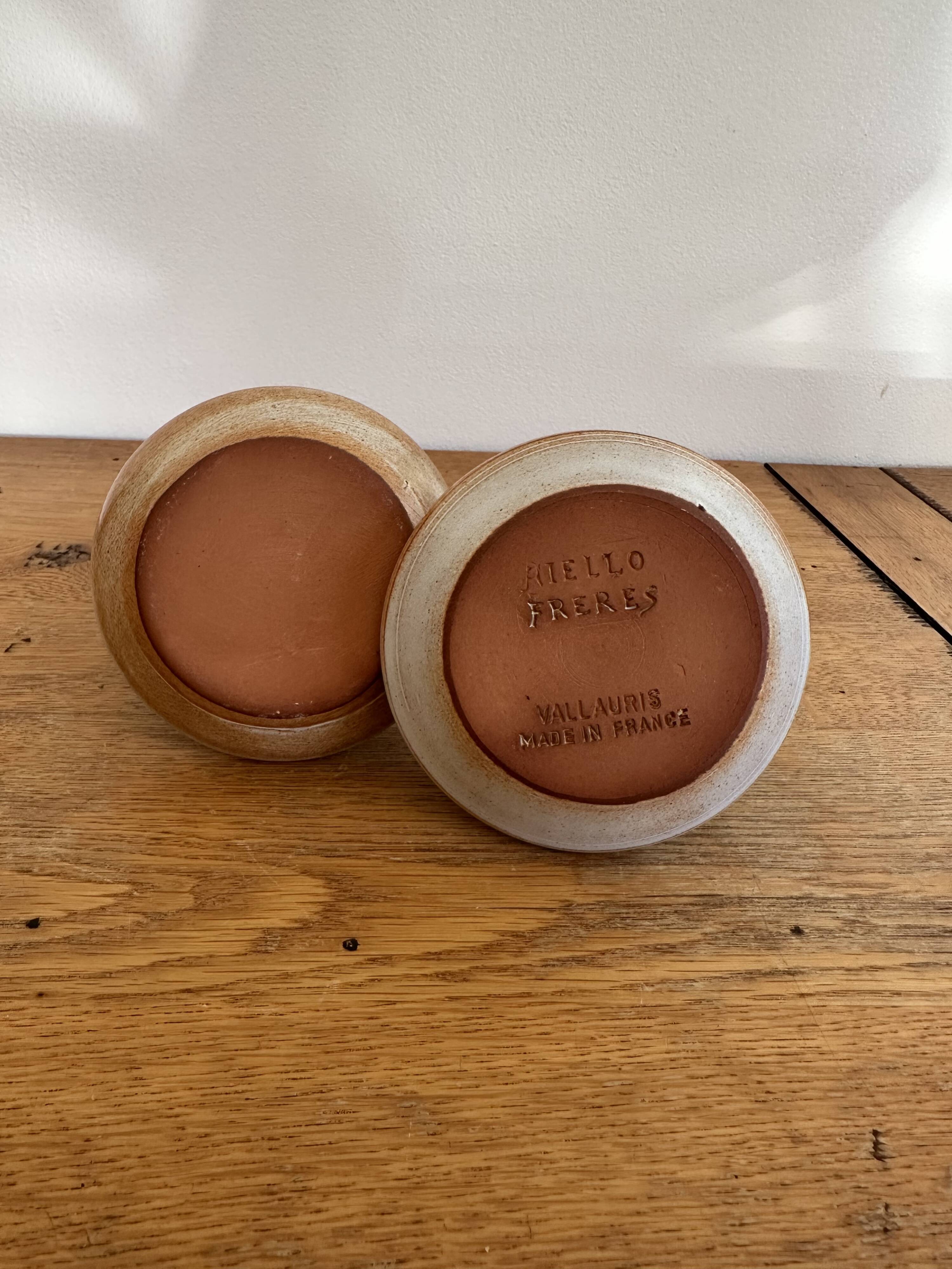 2 egg cups with saucers - Vallauris Mello Frères