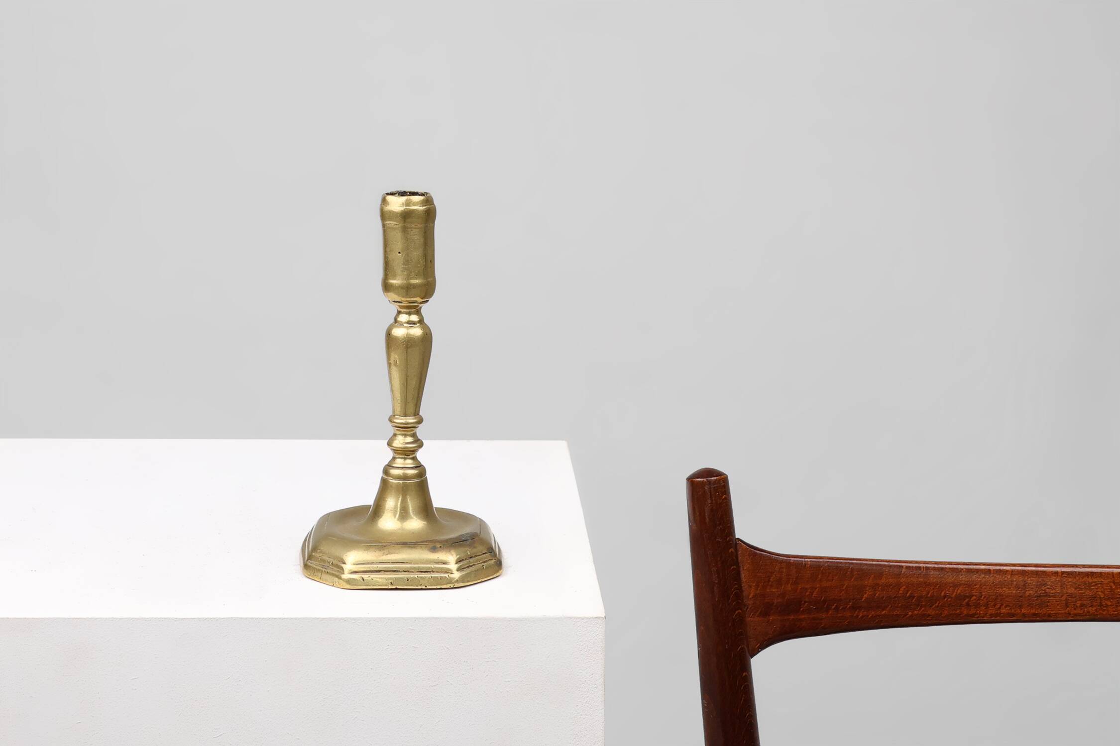 Antique French candlestick in bronze, ca. 1890